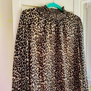 J. Crew Factory leopard blouse size M